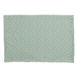 Basil Green Watercolor Dots Pillow Case