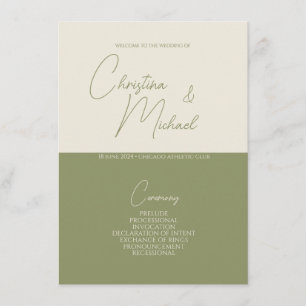 Basil • Handwritten Script Wedding Program Enclosure Card