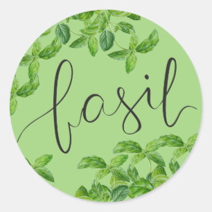 Basil herbs classic round sticker