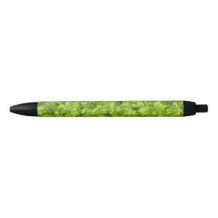 Basil Leaves Pattern Black Ink Pen