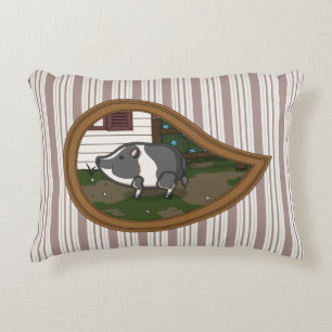 Basil the Pig Accent Pillow