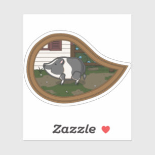 Basil the Pig Contour Sticker