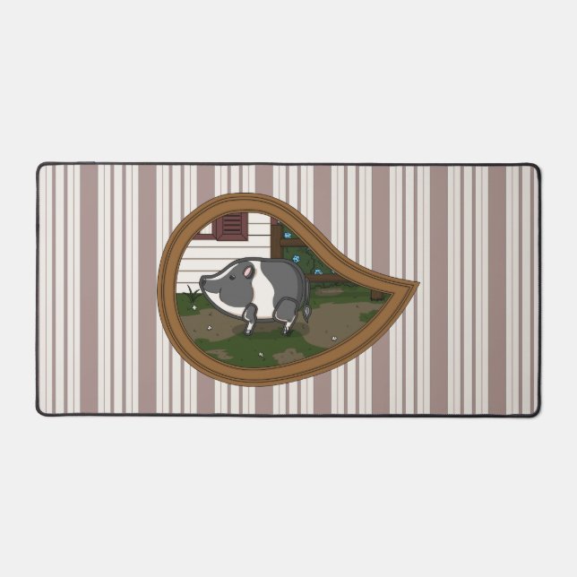 Basil the Pig Desk Mat (Front)