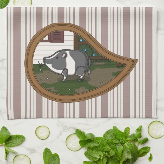 Basil the Pig Hand Towel (Folded)