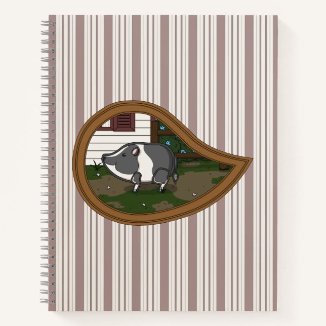 Basil the Pig Spiral Notebook (Front)