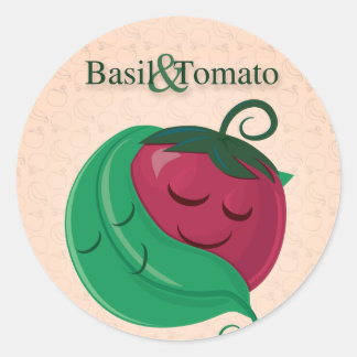 Basil & Tomato Classic Round Sticker