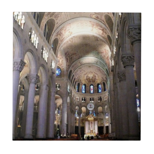 Basilica of Sainte Anne de Beaupre, Quebec, Canada Tile (Front)