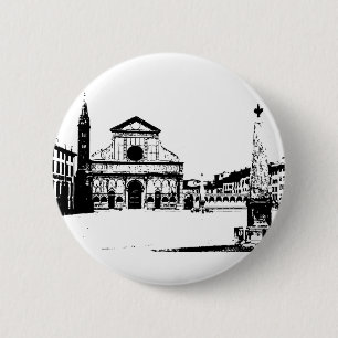 Basilica of Santa Maria Novella in Florence, Italy 6 Cm Round Badge