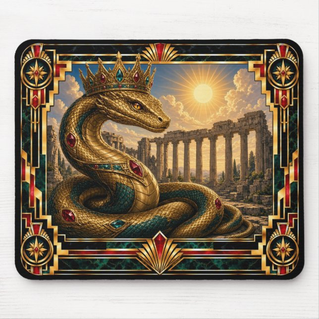 Basilisk, Art Deco Mythical Mouse Pad (Front)