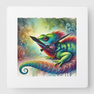 Basilisk in the Morning Light 120924AREF150 - Wate Square Wall Clock