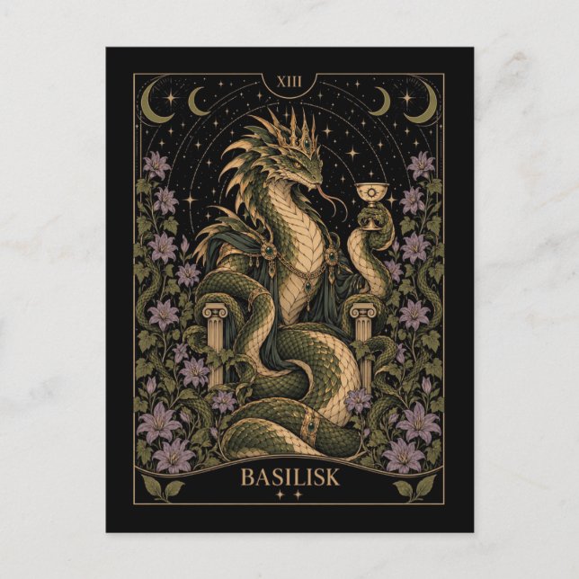 Basilisk, Starlit Tarot Art Postcard (Front)