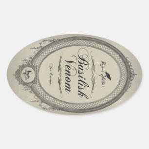 Basilisk Venom Halloween Jar Sticker Label