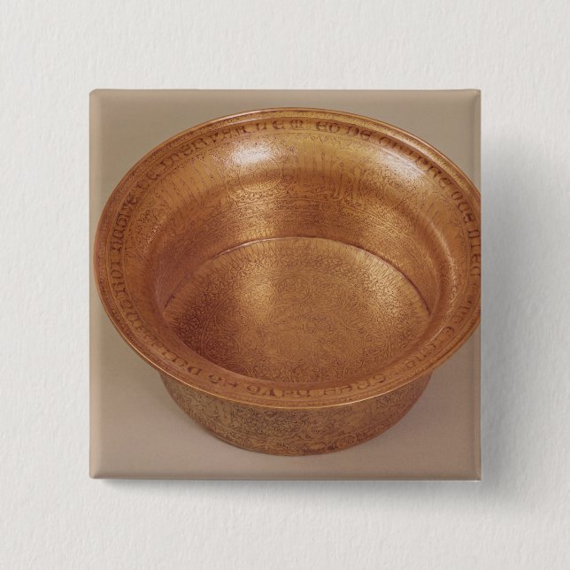 Basin decorated with geometric patterns 15 cm square badge (Front)