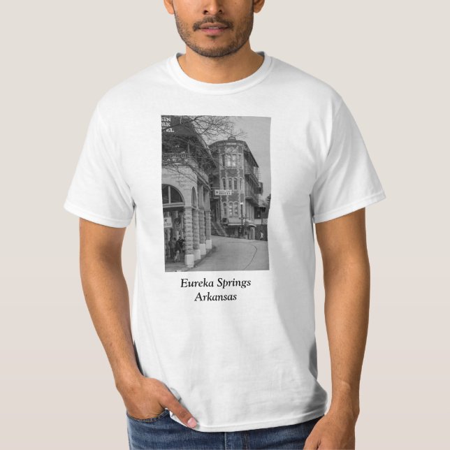 Basin Park And Flatiron Flats Grayscale T-Shirt (Front)