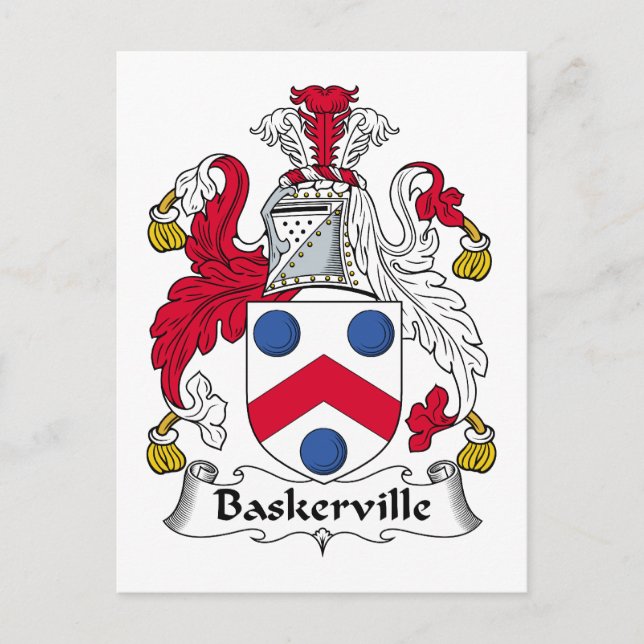 Baskerville Family Crest Postcard (Front)
