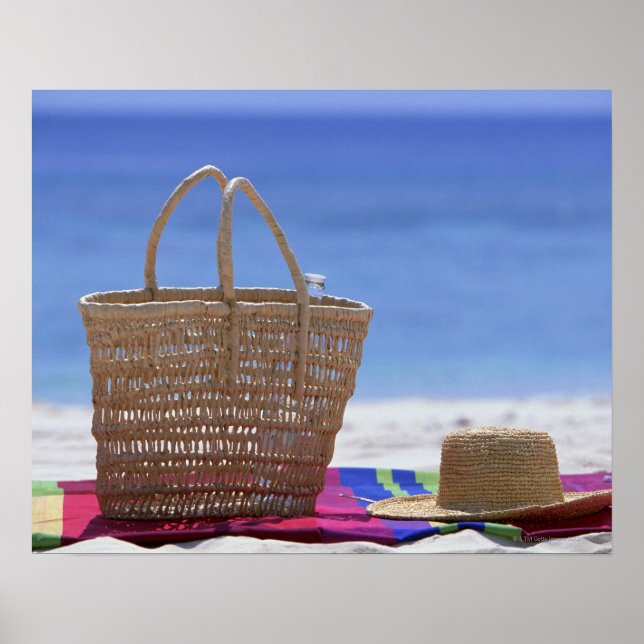 Basket and Straw Hat Poster (Front)
