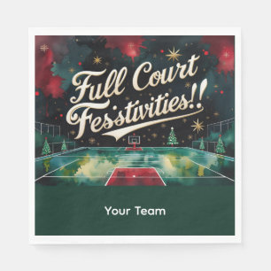 Basket ball Christmas themed with Name Napkin