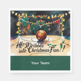 Basket ball Christmas themed with Name Napkin