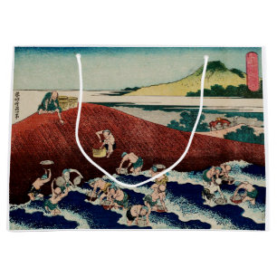 Basket fishing in the Kinu River by Hokusai Large Gift Bag