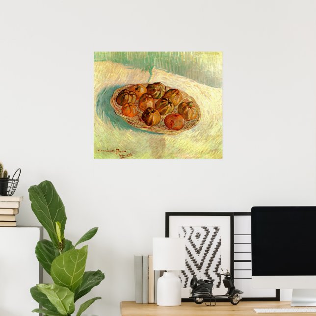 Basket of Apples to Pissarro by Vincent van Gogh Poster (Home Office)