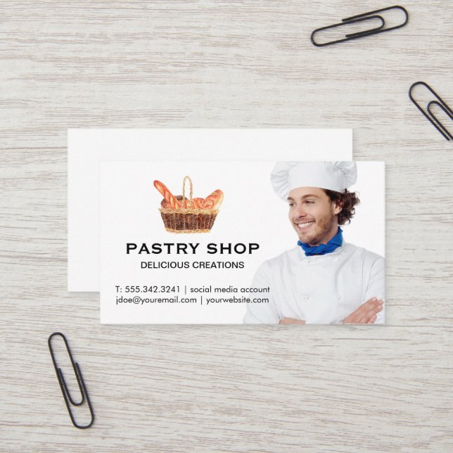 Basket of Baguettes | Chef Business Card (Front/Back In Situ)