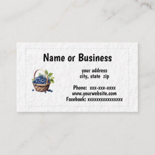 Basket of blueberries business card