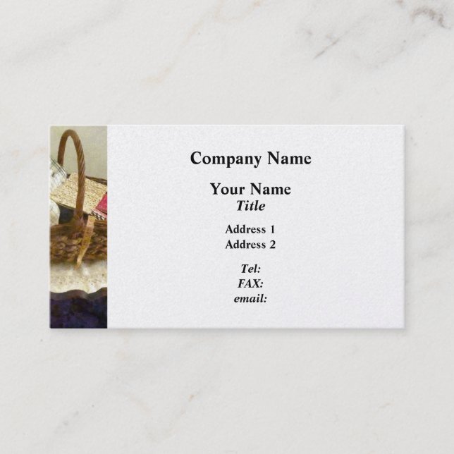 Basket Of Cloth and Measuring Tape - Platinum Business Card (Front)