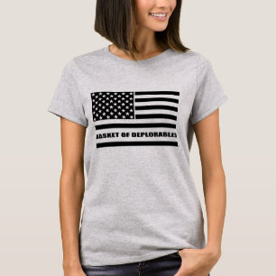 Basket of Deplorables American Flag Thin Line T-Shirt