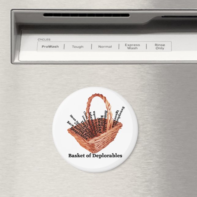 Basket of Deplorables Words Round Magnet (In Situ (Dishwasher))