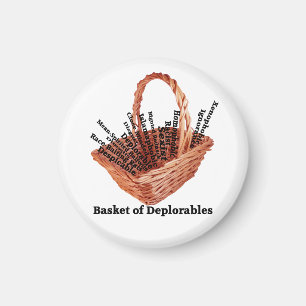 Basket of Deplorables Words Round Magnet