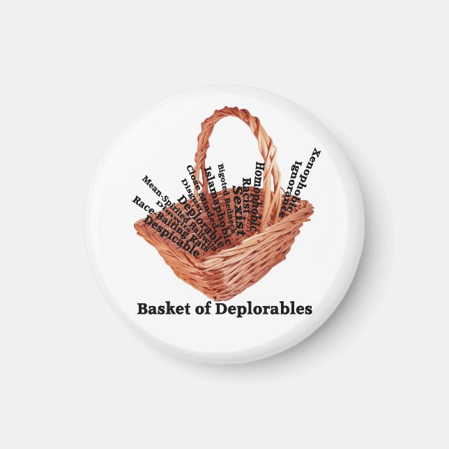 Basket of Deplorables Words Round Magnet (Front)