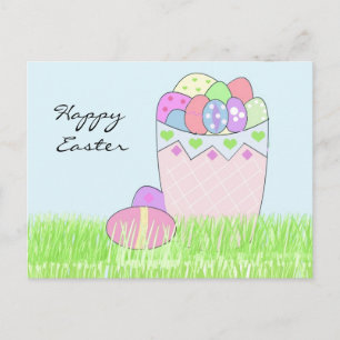 Basket of Easter Eggs Holiday Postcard