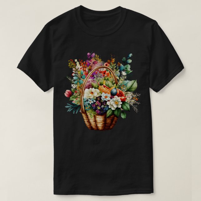 Basket of flowers T-Shirt (Design Front)