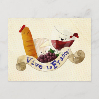 Basket of French Treats Postcard