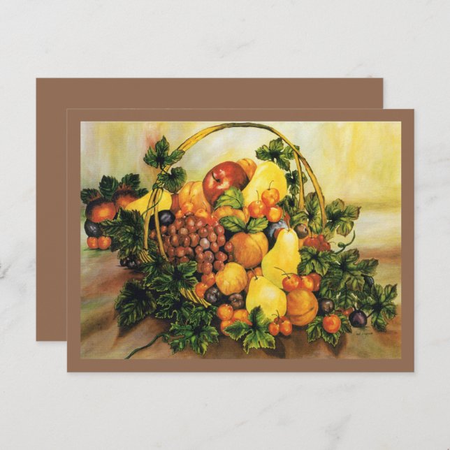 Basket of Fruit - Mini Collectable Prints Postcard (Front/Back)