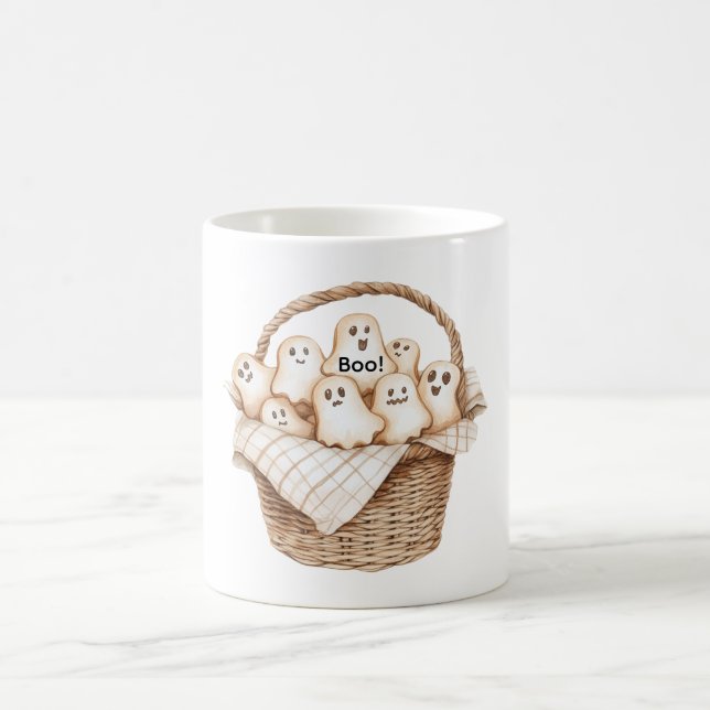 Basket of Ghosts Halloween Coffee Mug (Center)