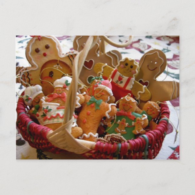 Basket of gingerbread christmas cookies Postcard (Front)