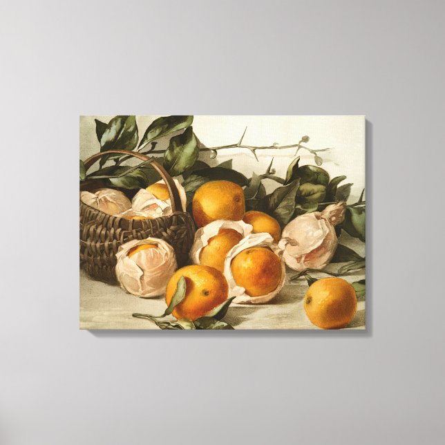 Basket of Oranges Canvas Print (Front)