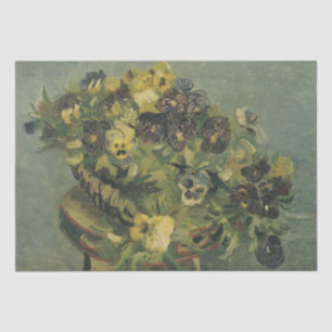 Basket of Pansies on a Small Table by Van Gogh Tissue Paper