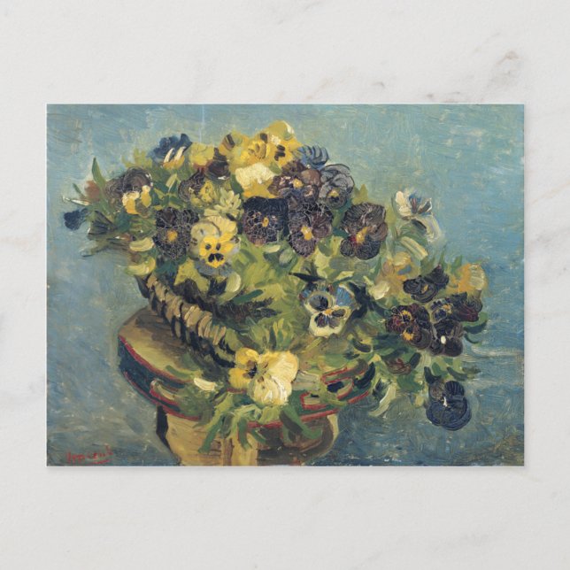 Basket of Pansies, Vincent Van Gogh Postcard (Front)