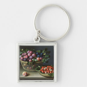 Basket of Plums and Basket of Strawberries, 1632 Key Ring