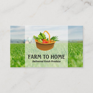 Basket of Produce Farmland Crops Business Card