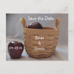 Basket of Red Apple Wedding Postcards
