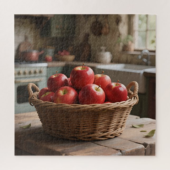 Basket of Red Apples Jigsaw Puzzle (Vertical)