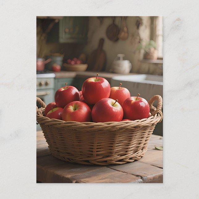 Basket of Red Apples Postcard (Front)