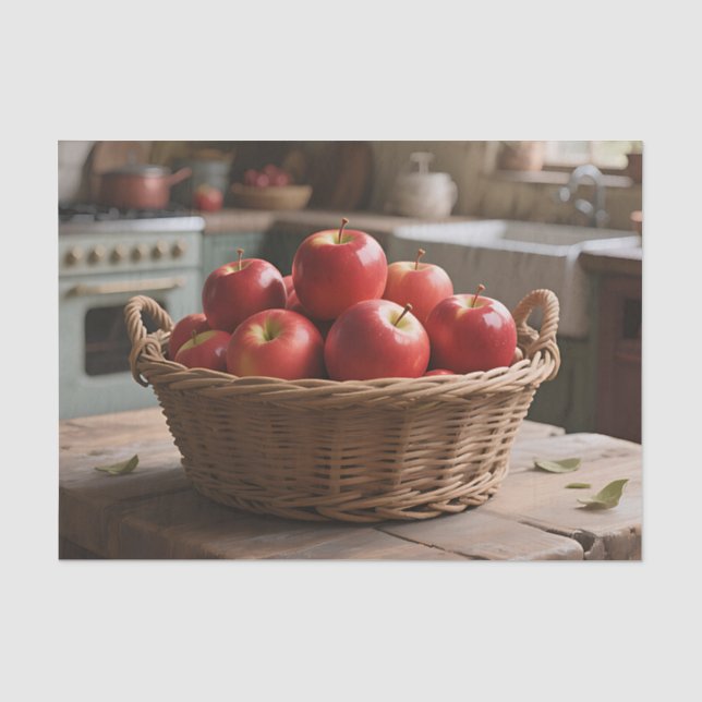 Basket of Red Apples Tissue Paper (Front)