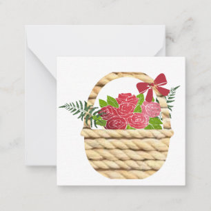 Basket of red Roses : Card