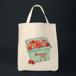 Basket of Strawberries Market Tote<br><div class="desc">This tote features a watercolor design of a produce basket full of strawberries. Customise this design with your choice of fonts or colours. Be sure to check out more designs at Illustrations by Erin.</div>