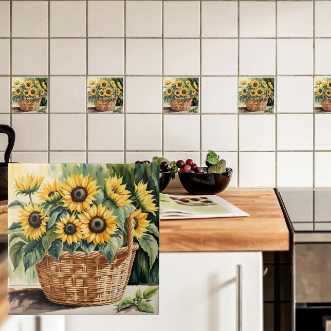 Basket of Sunflowers Tile (Creator Uploaded)