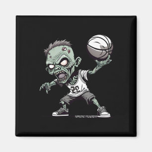 Basket Of The Undead -zombie Basketball Design Magnet
